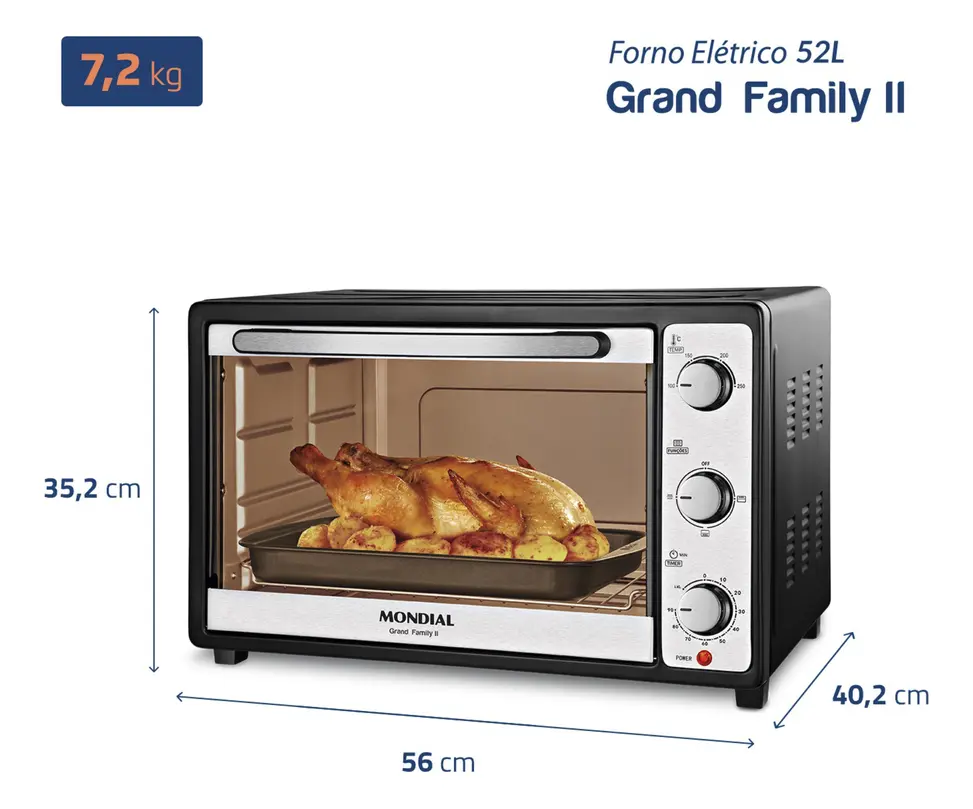 Forno Elétrico Mondial Grand Family II 52 Litros 220V - 2